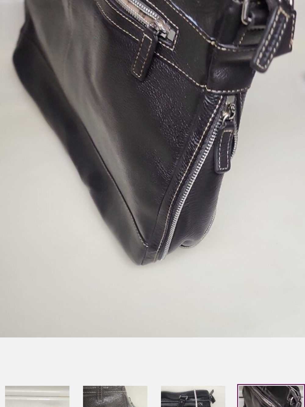 Levenger Black Leather Briefcase Bag - Picture 12 of 12